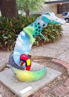 Painted gator at McNeese art center