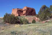 The adobe church at Pecos pueblo