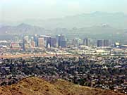 Phoenix from South Mountain Park - note the jet plane