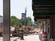 A view up the sidewalk