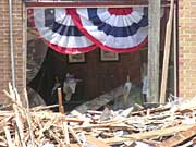 Closeup of clothing store window